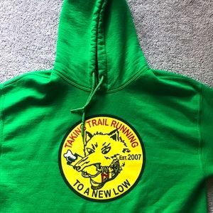 Green Coyote Hoodie Comfortable Medium Sized